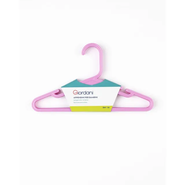 Giordani Grucce Bambini Plastica Rosa 6 Pezzi Cameretta