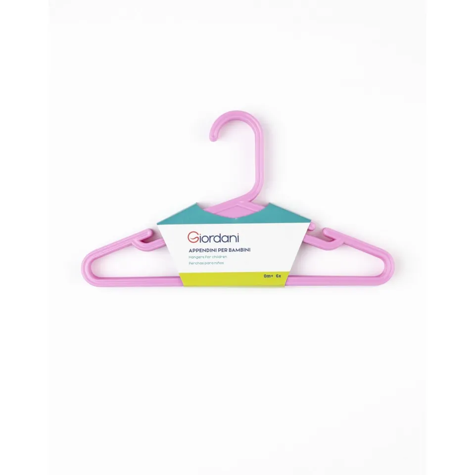 Giordani Grucce Bambini Plastica Rosa 6 Pezzi Cameretta