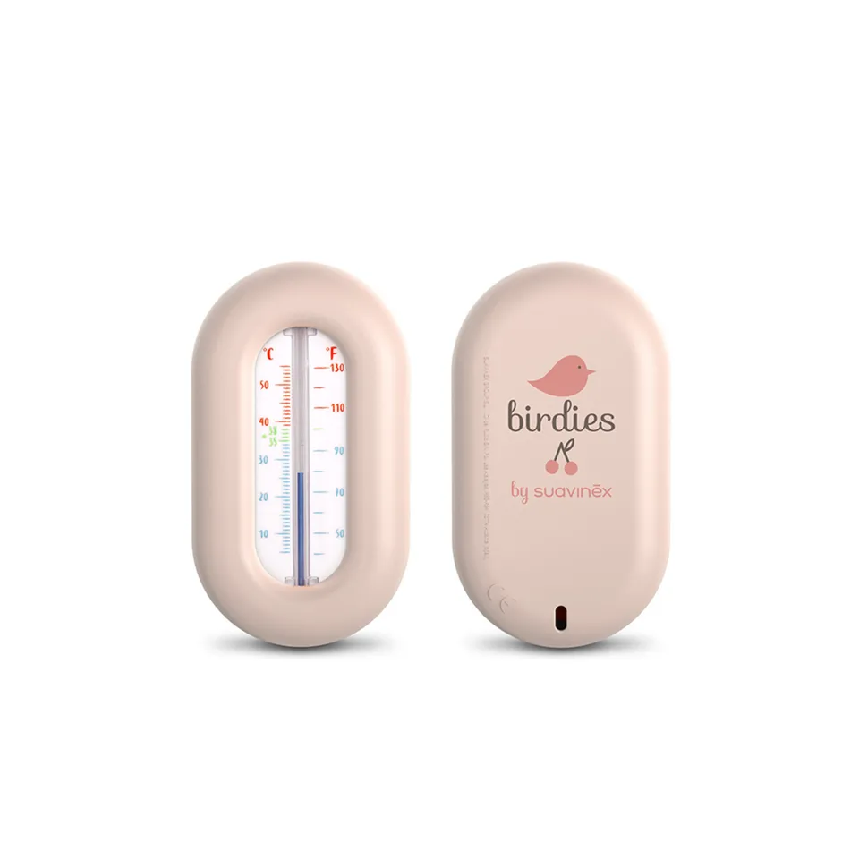 Suavinex Birdies termometro bagnetto rosa acqua neonato sicuro