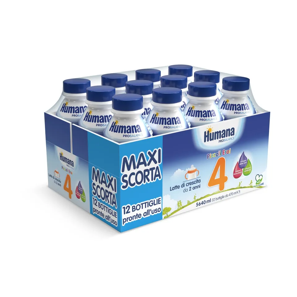 Humana ProBalance 4 latte crescita liquido 12x470 ml con calcio