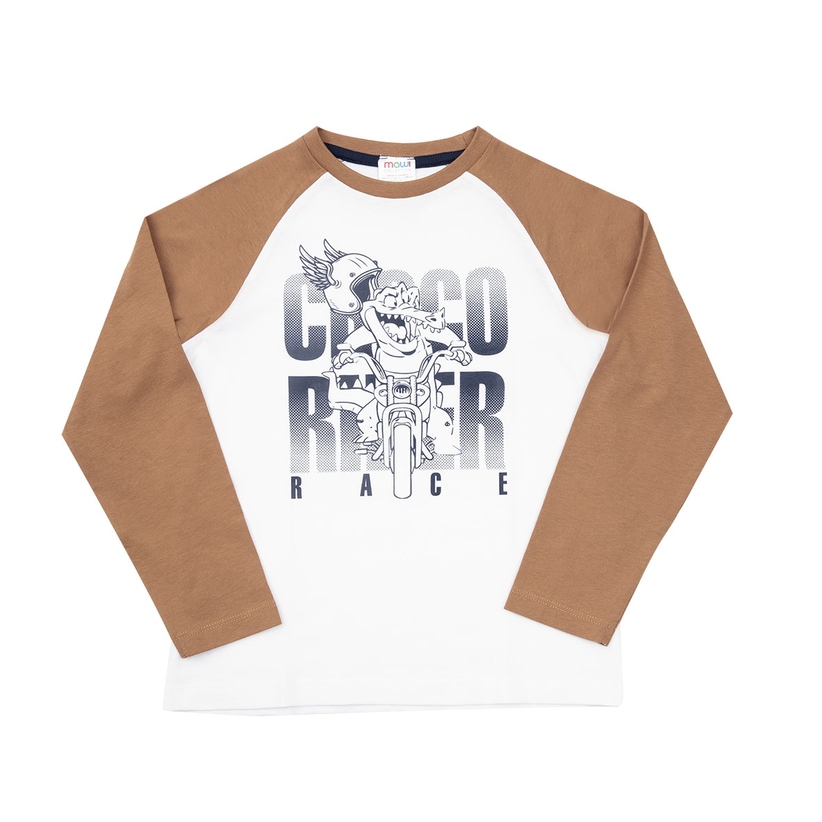 Toys Center Baby Maglia Jersey Raglan Bicolor Bianca Marrone