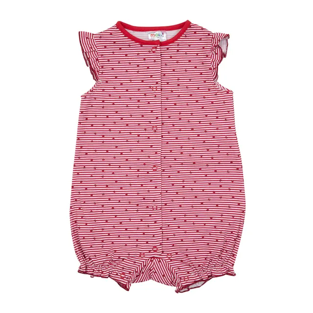 Pagliaccetto jersey bimba bianco rosso righe cotone