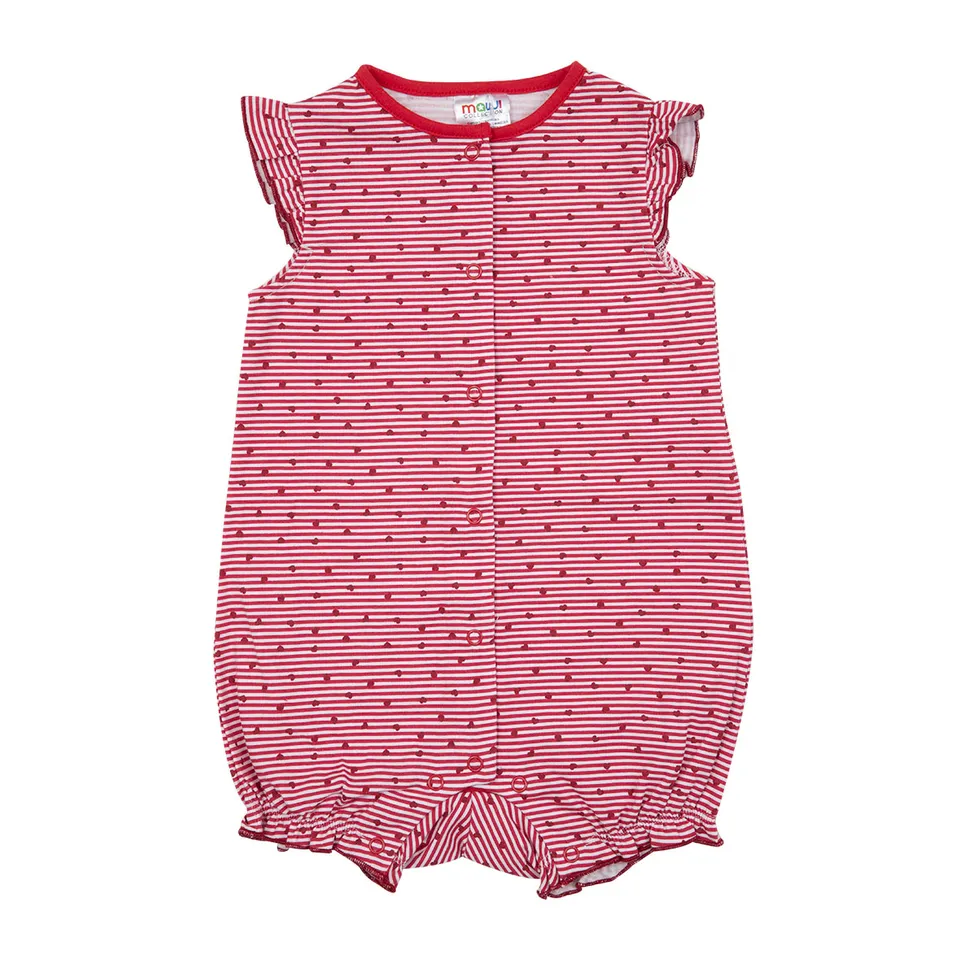 Pagliaccetto jersey bimba bianco rosso righe cotone