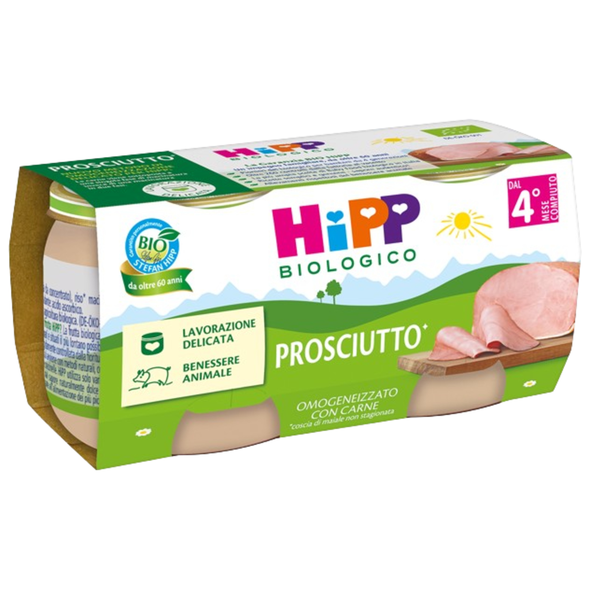 HiPP Biologico omogeneizzato prosciutto 2x80g senza glutine