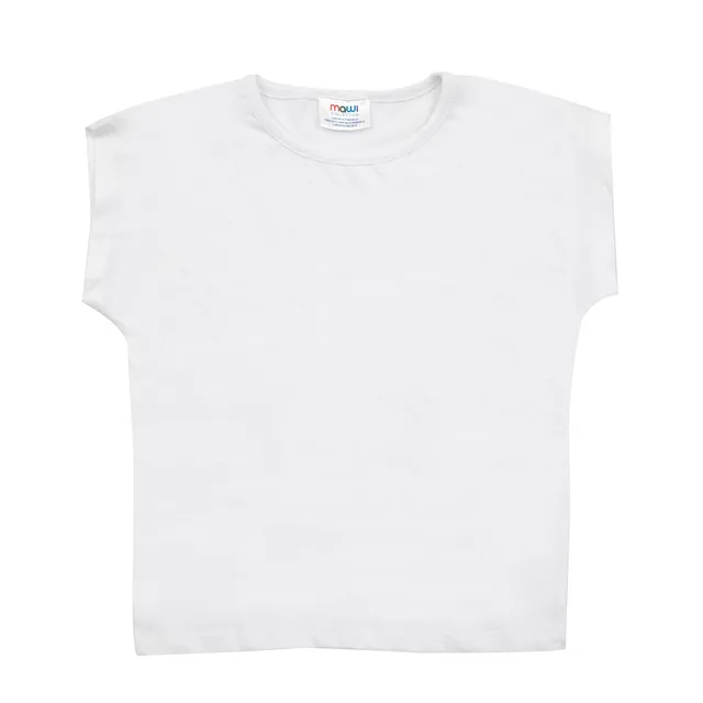 Baby Basic maglietta bimba bianca giromanica cotone