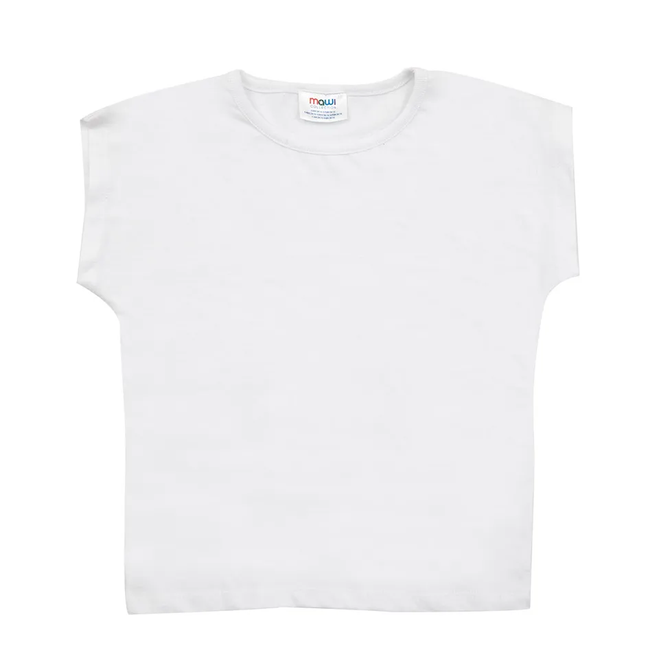 Baby Basic maglietta bimba bianca giromanica cotone
