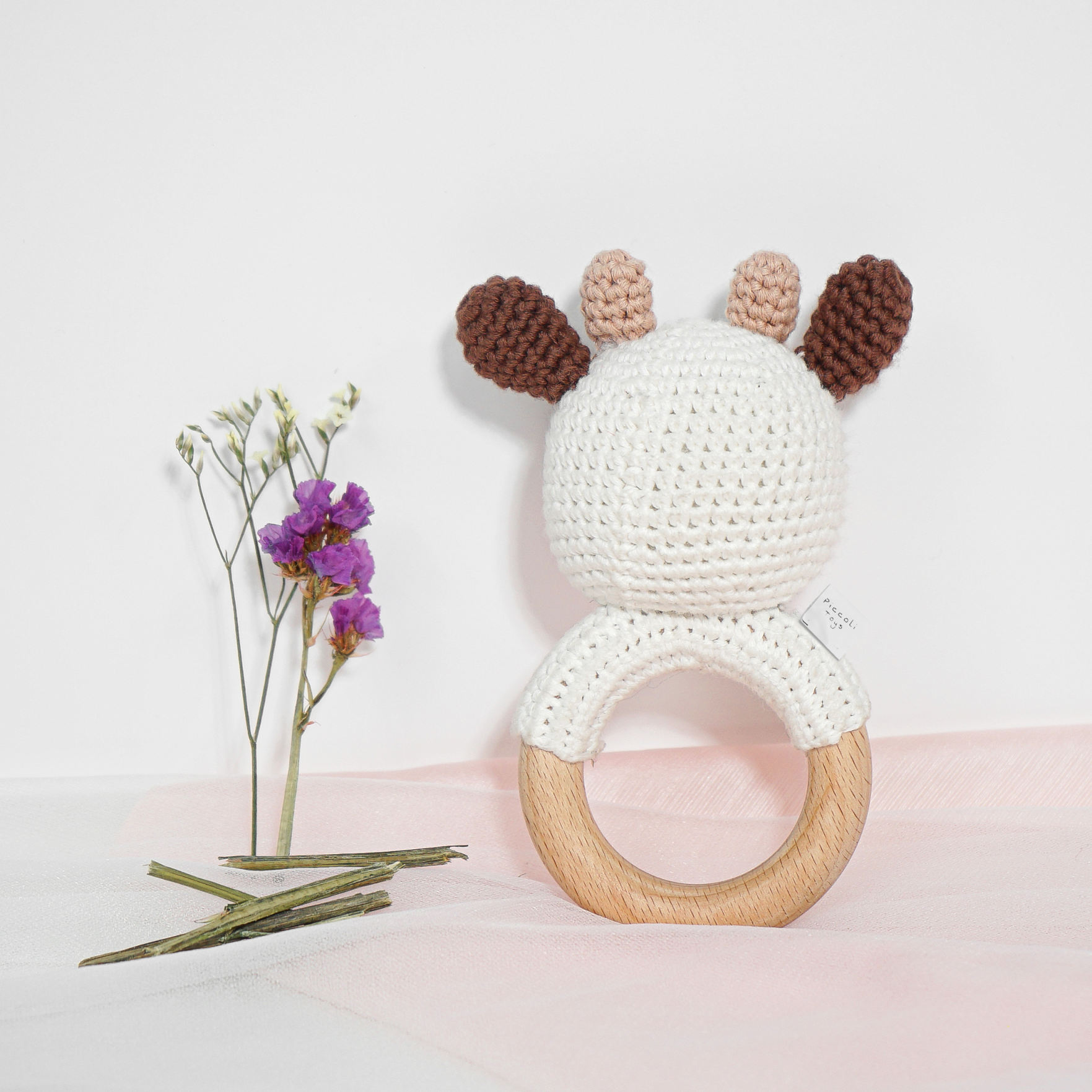 Piccoli Toys Adriana sonaglio uncinetto mucca cotone