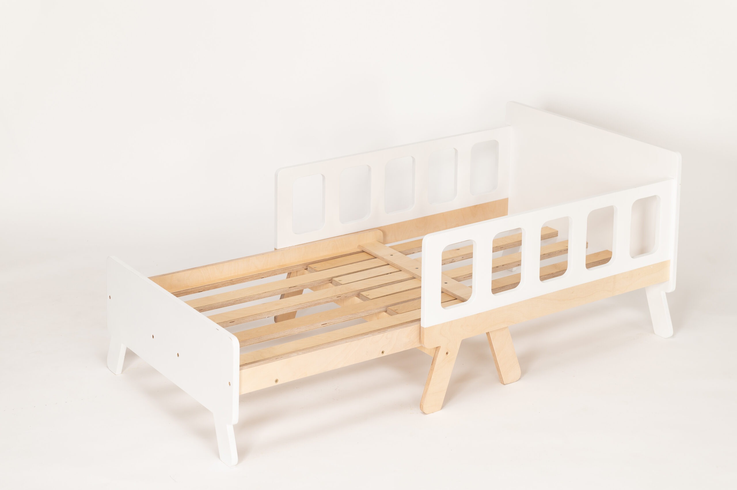 The Dida Crescente Letto Evolutivo Legno Naturale e Bianco