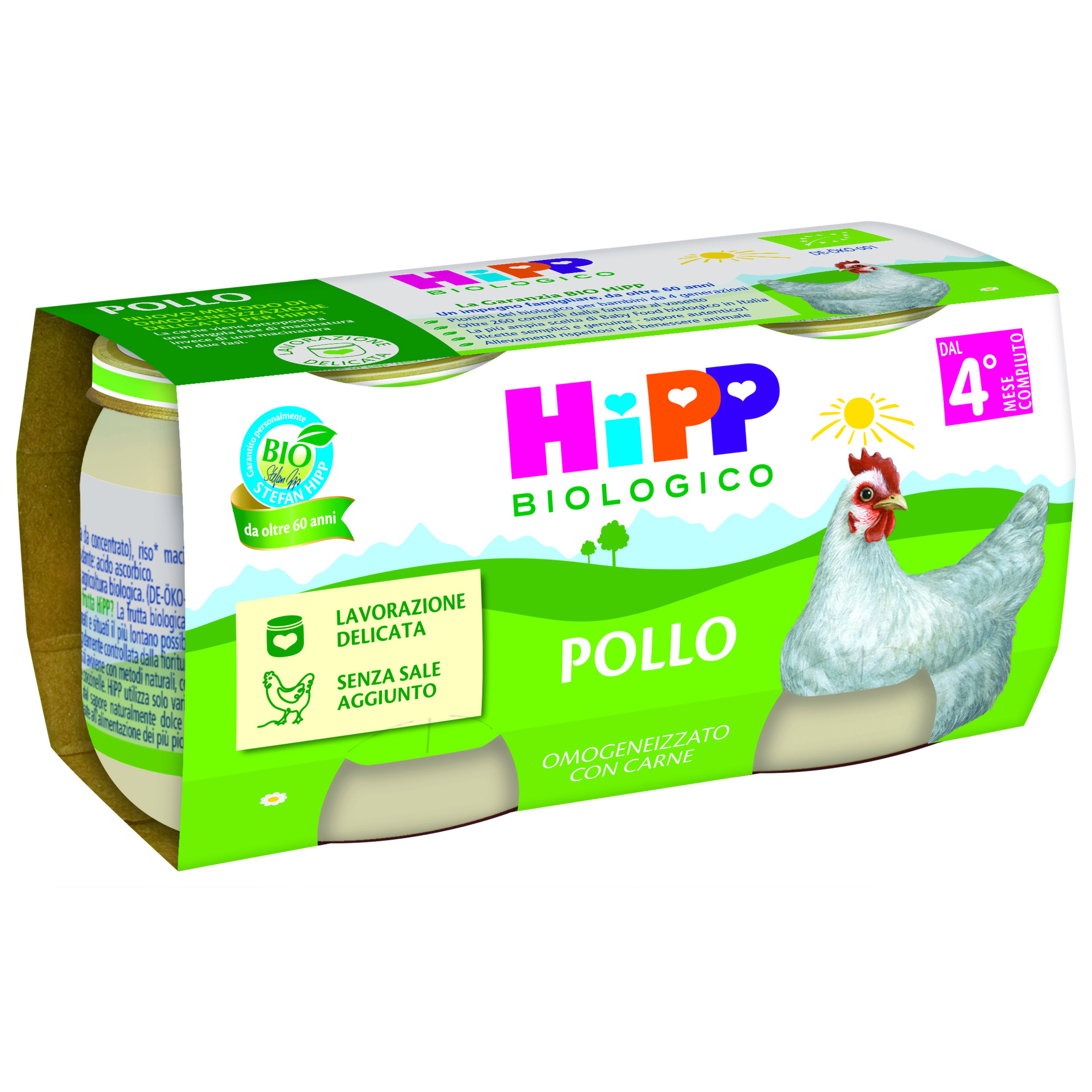HiPP Omogeneizzato Pollo Bio 2x80 g Senza Glutine