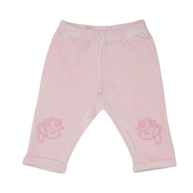 Mawi pantalone ciniglia rosa baby unicorno bimba