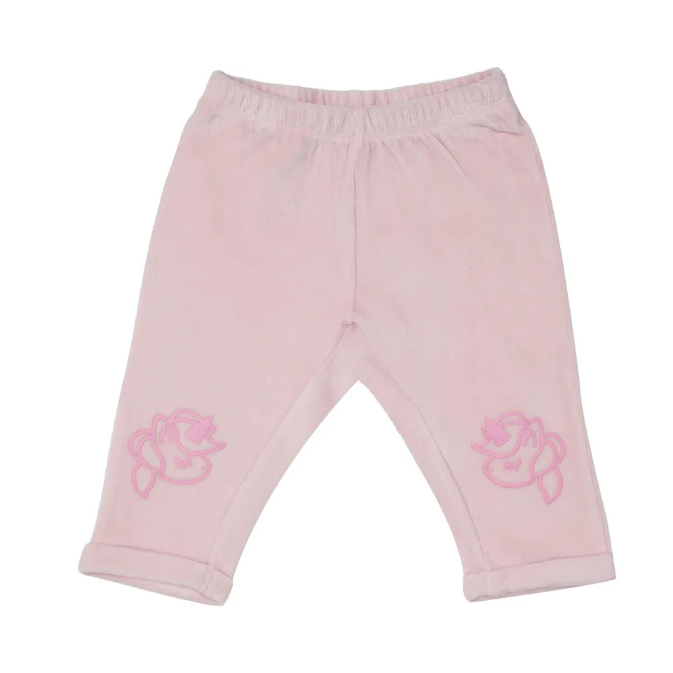 Mawi pantalone ciniglia rosa baby unicorno bimba