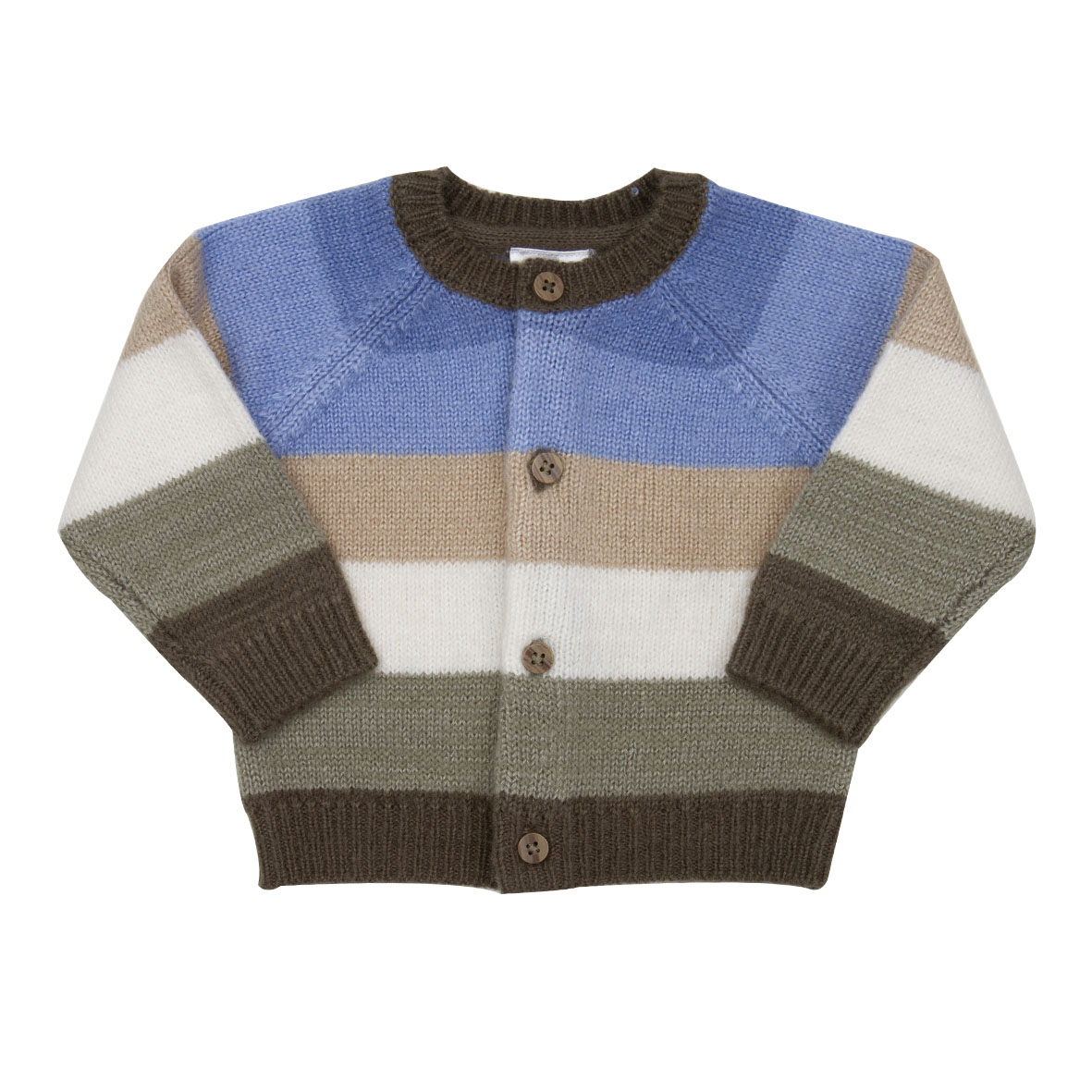 Mawi Cardigan Tricot Rigato Multicolor con Bottoni