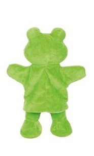 The Dida Rana burattino a mano morbido 32 cm verde