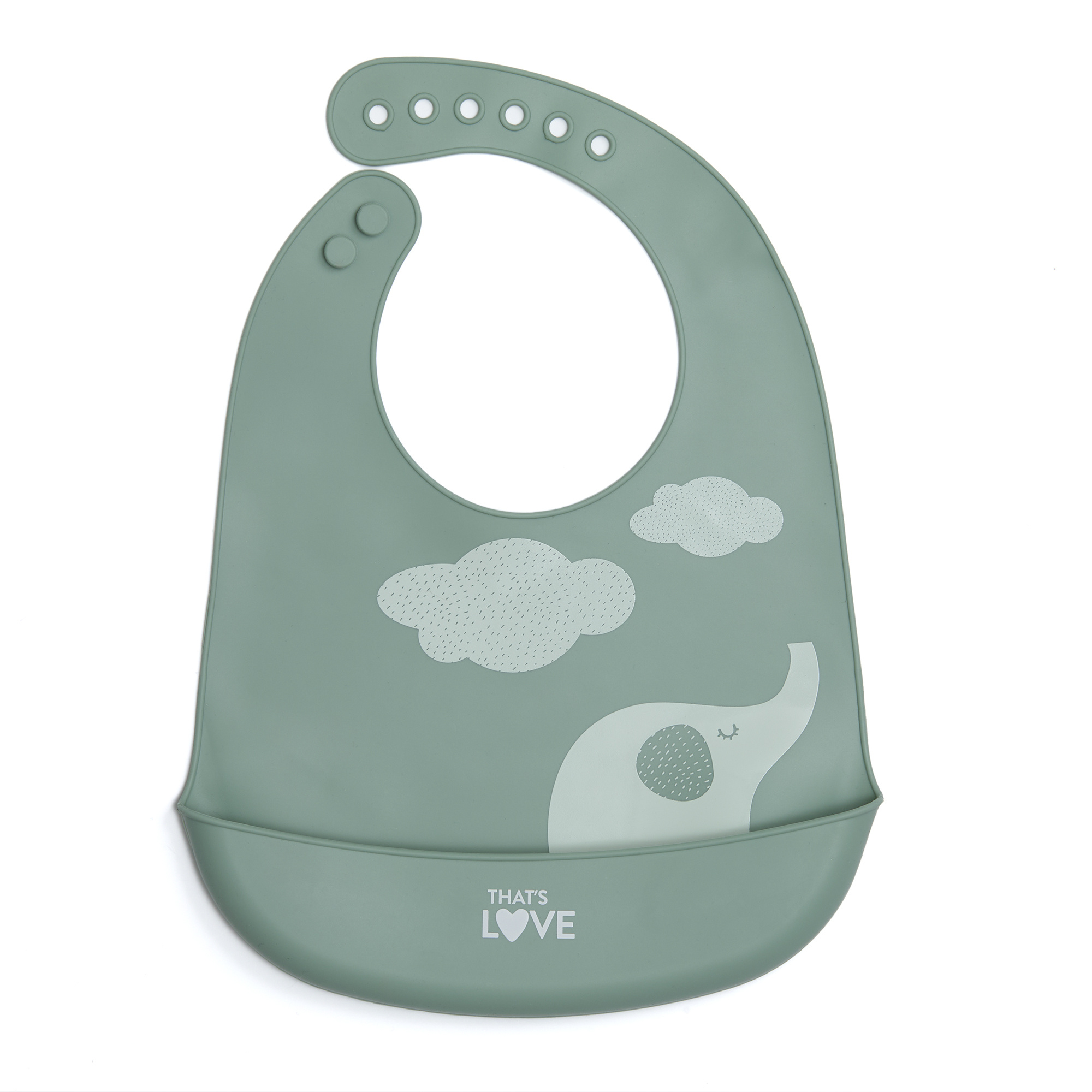 That's Love bavaglino silicone verde con tasca