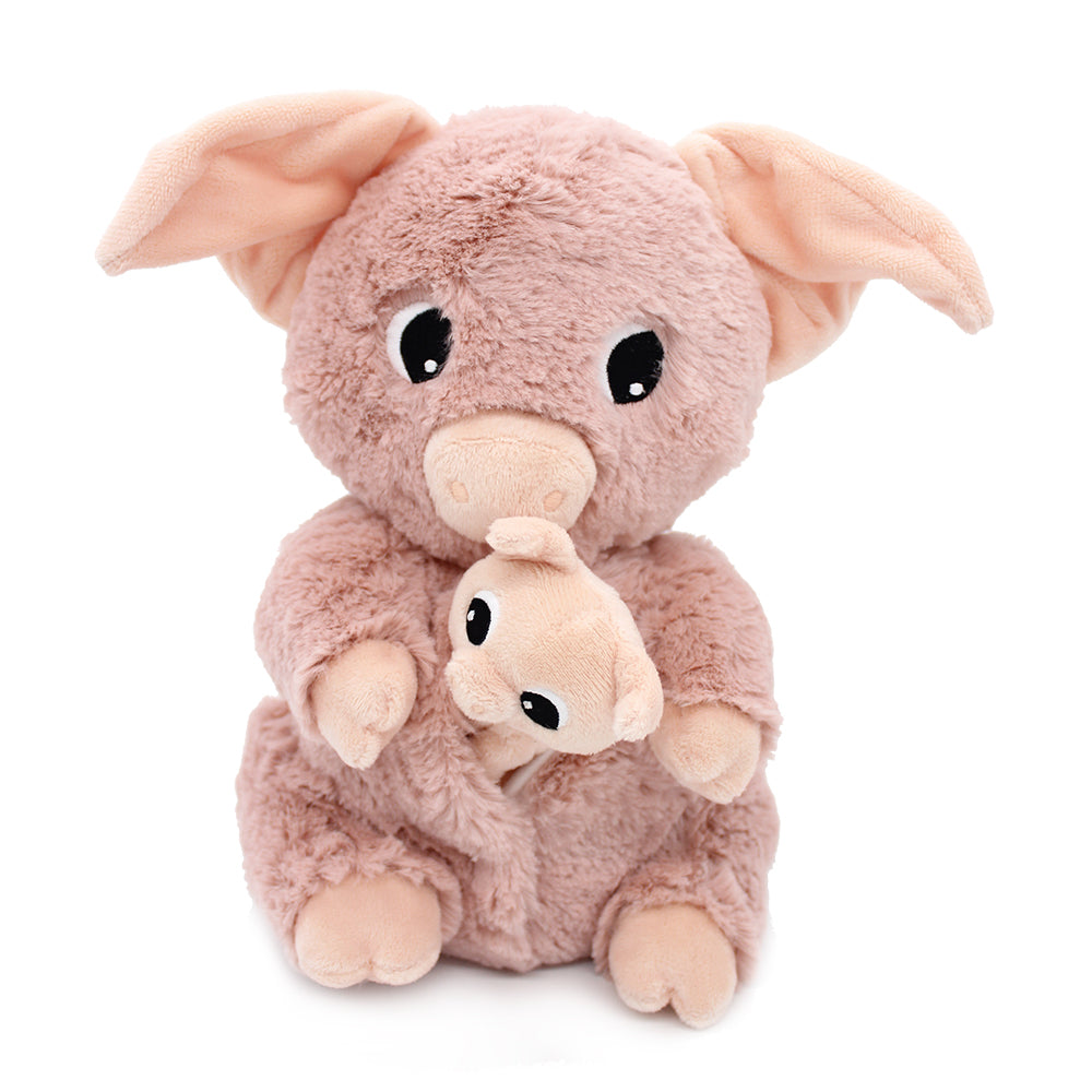 Les Deglingos Ptipotos Barbekiou peluche maiale rosa con bebè