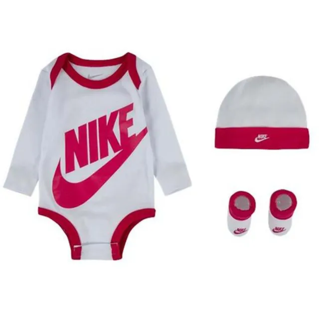 Nike set neonata body cappello babbucce rosso 3 pz bimba