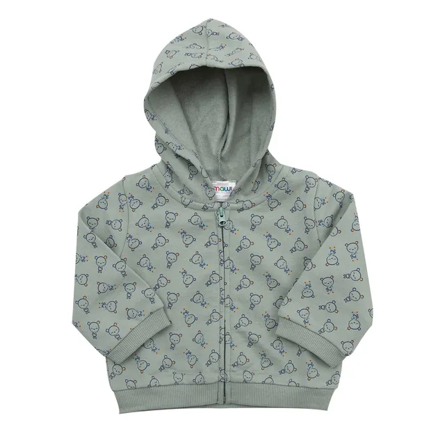 Toys Center Baby felpa bimbo zip verde animaletti