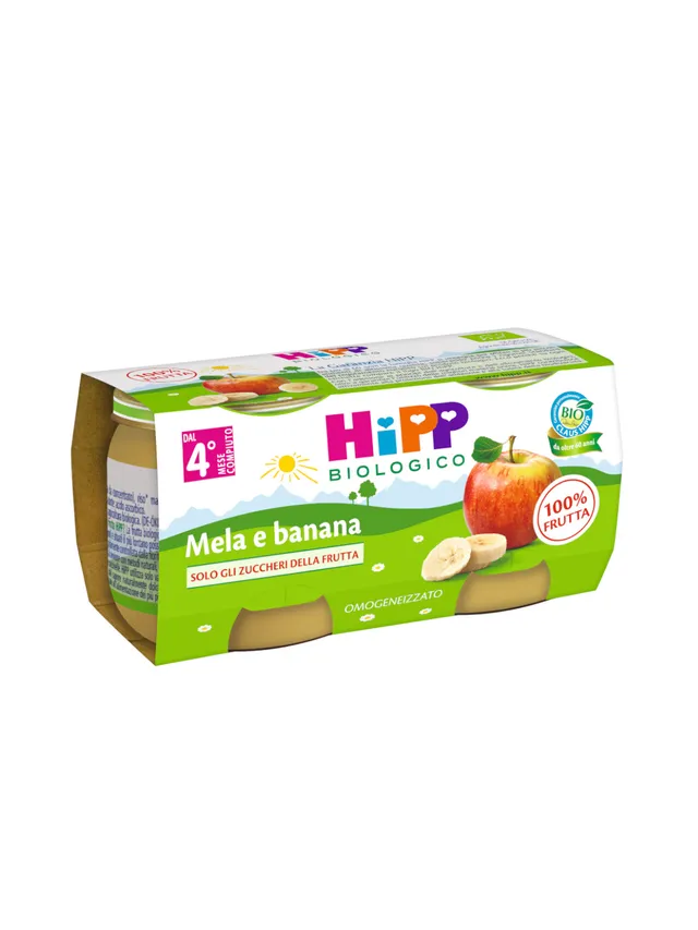 HiPP omogeneizzato mela banana bio 2x80g 100% frutta