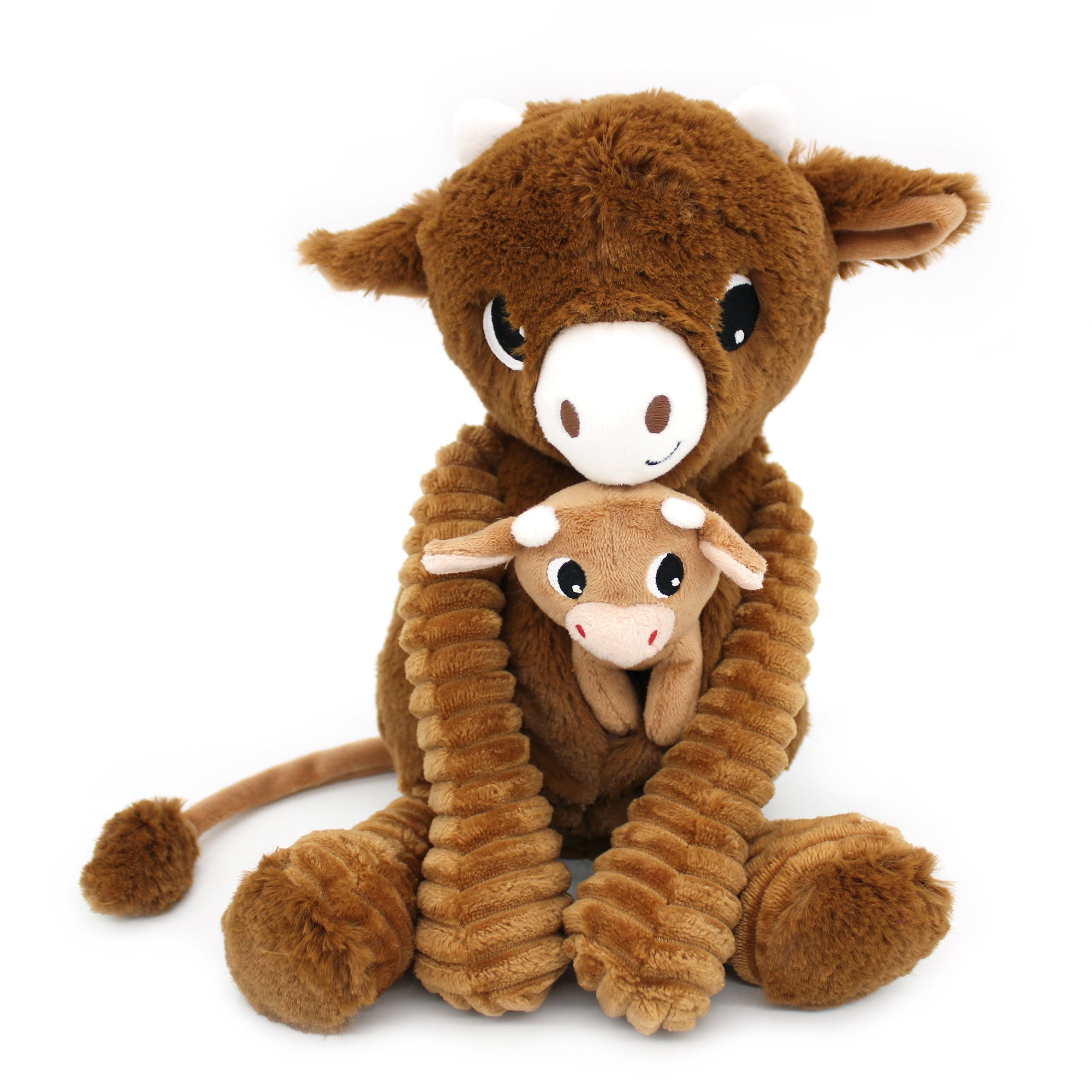Les Deglingos Ptipotos Hindou doudou mucca marrone