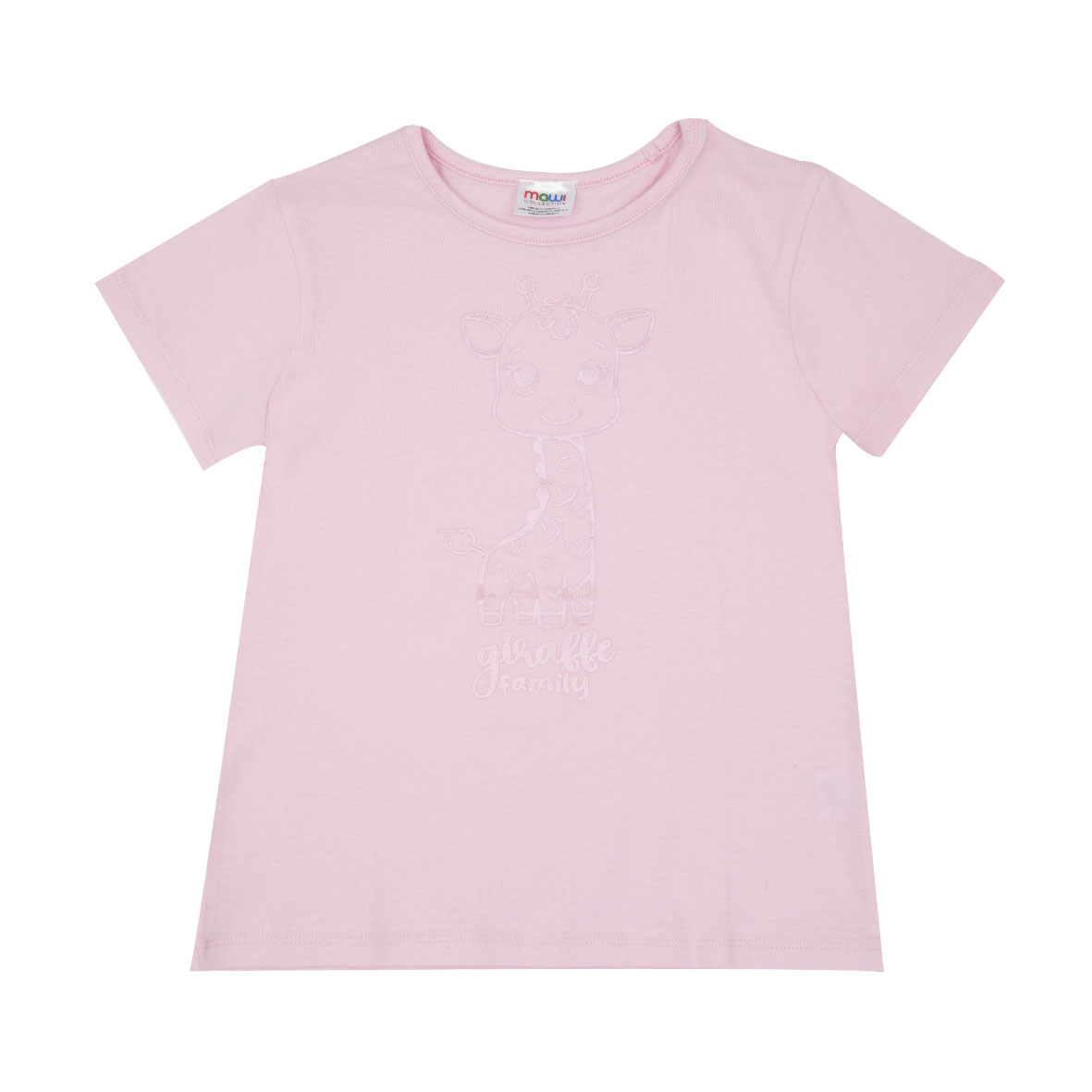 Mawi Giraffe Family t-shirt bimba rosa jersey cotone