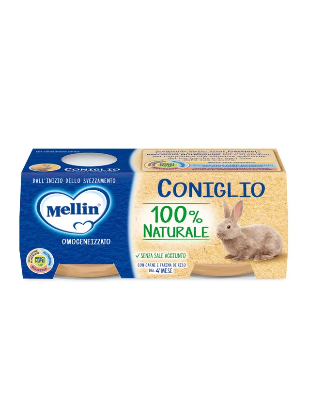 Mellin Omogeneizzato coniglio 2x80g dal 4° mese