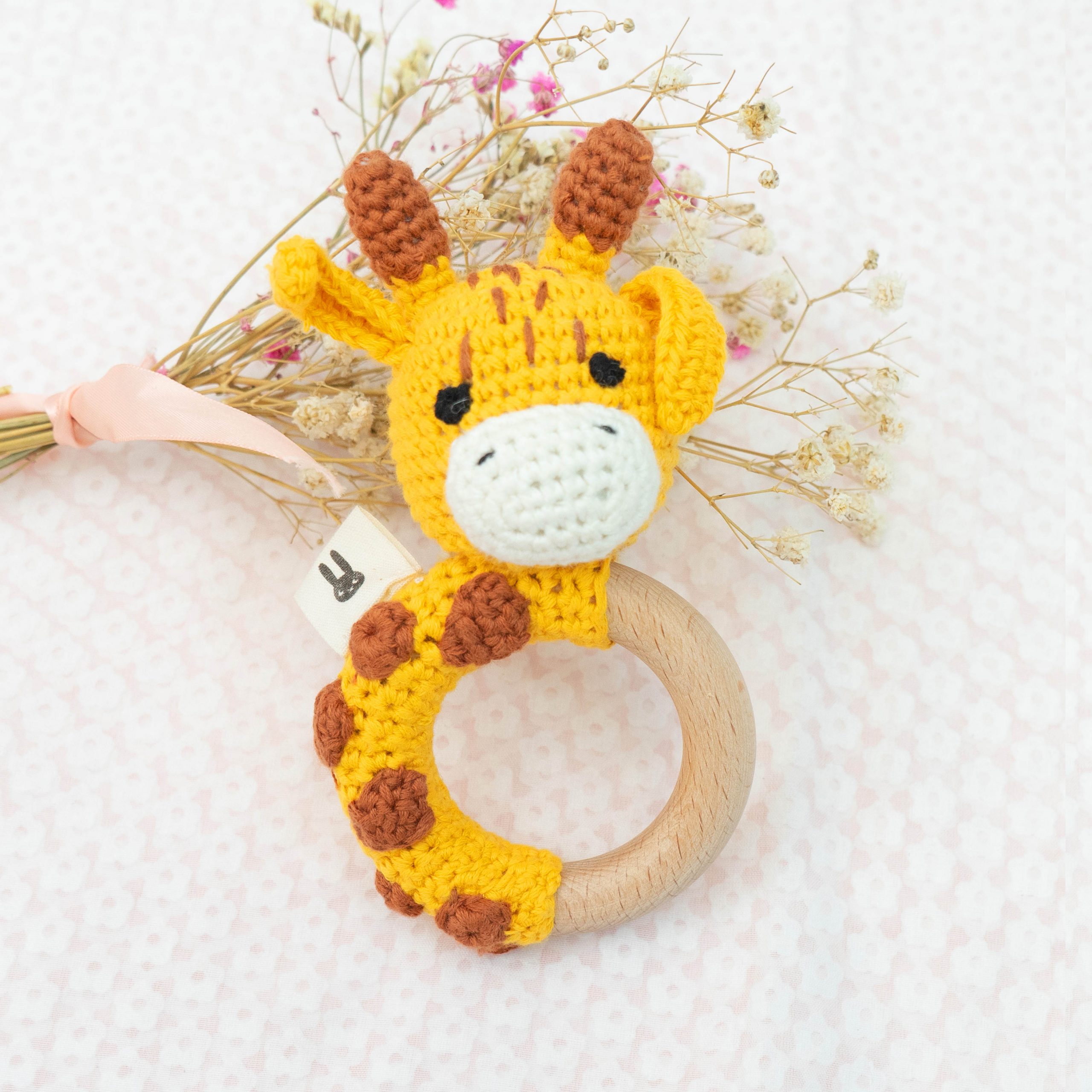 Piccoli Toys Elio sonaglio giraffa uncinetto cotone