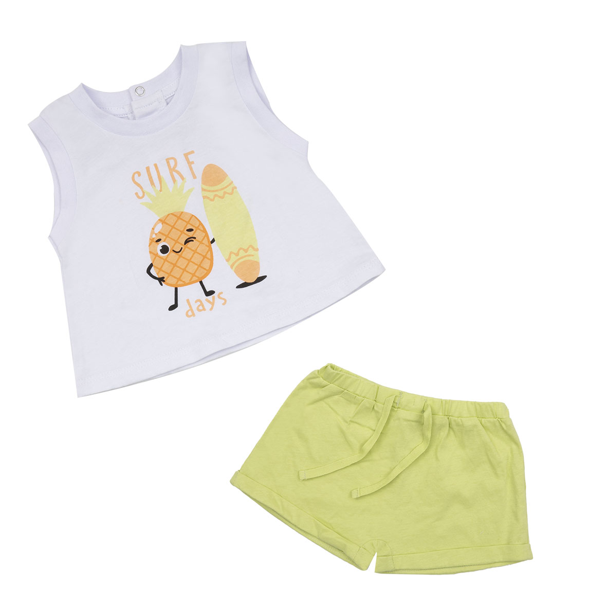 Toys Center Baby Set Canotta Shorts Bimbo Bianco Verde Jersey