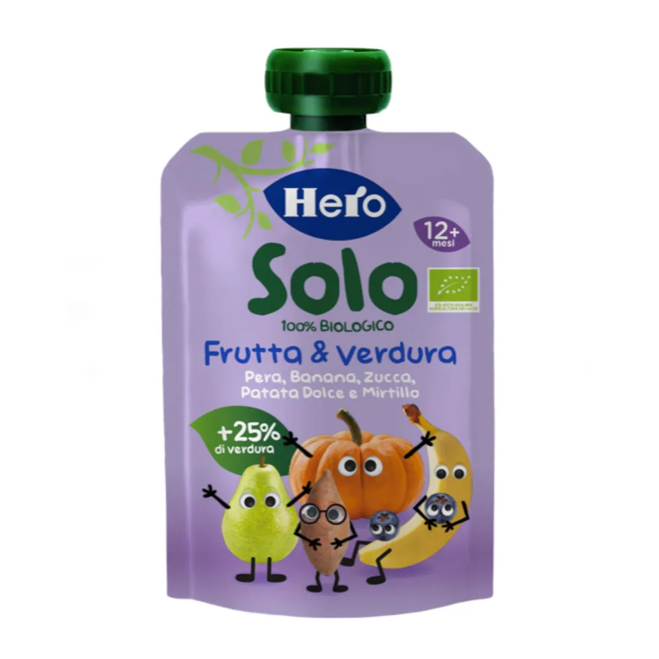 Hero Solo Pouch pera banana zucca mirtillo 100g bio