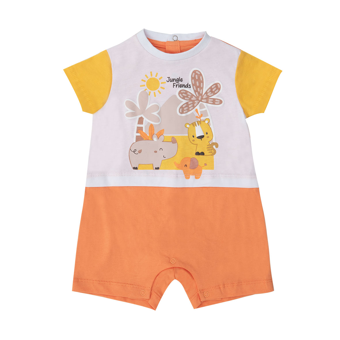 Toys Center Baby tutina jersey bimbo giungla arancione bottoni clip