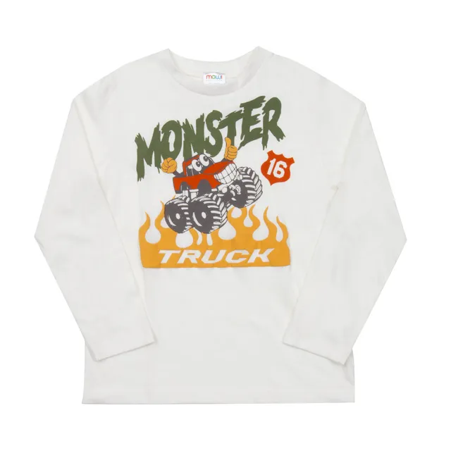 Mawi M Jer maglia manica lunga cotone panna con stampa