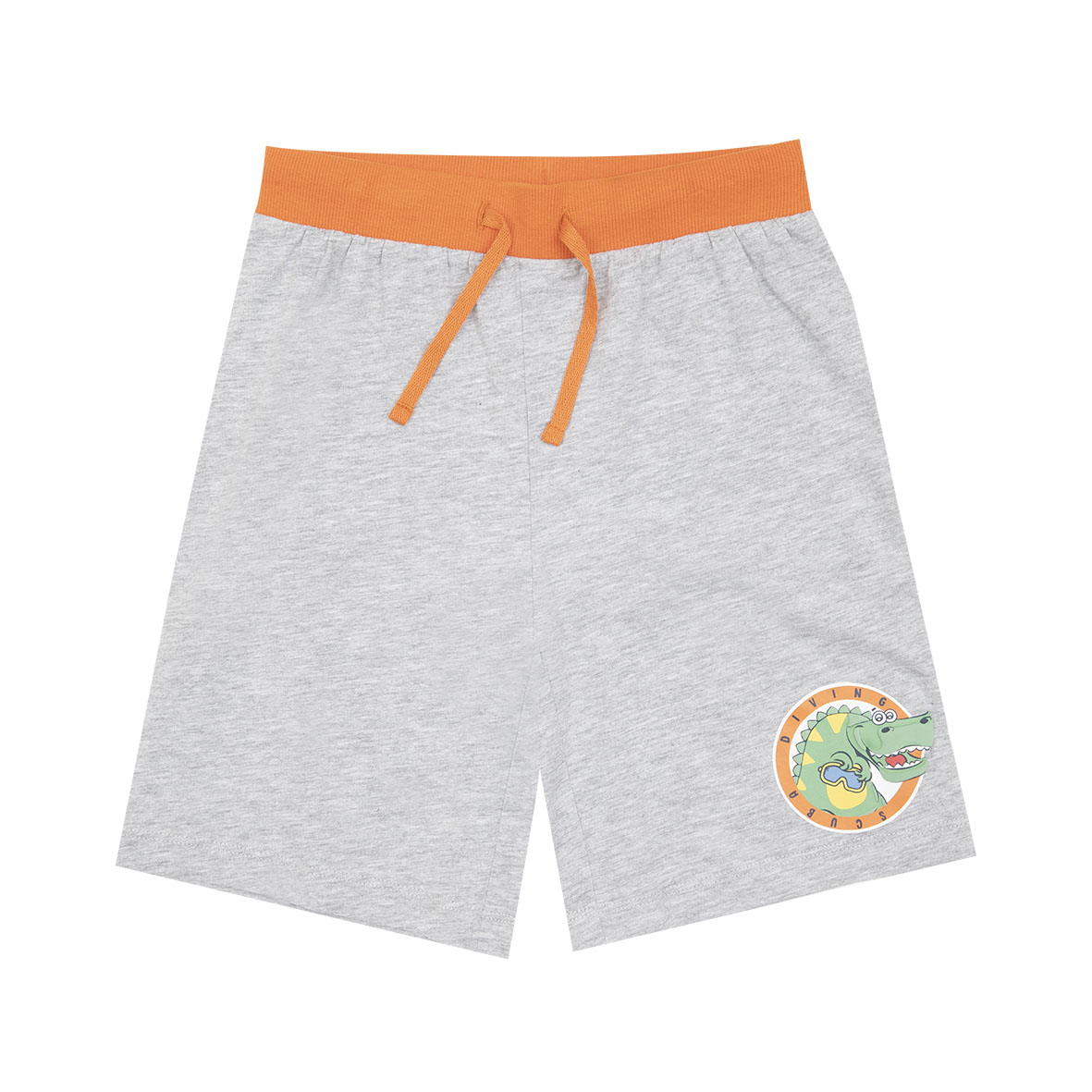 Short jersey bimbo grigio arancio con tasca