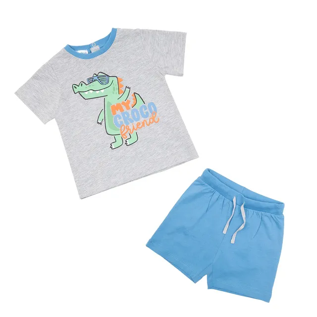 Toys Center Baby My Croco set t-shirt+short bimbo grigio