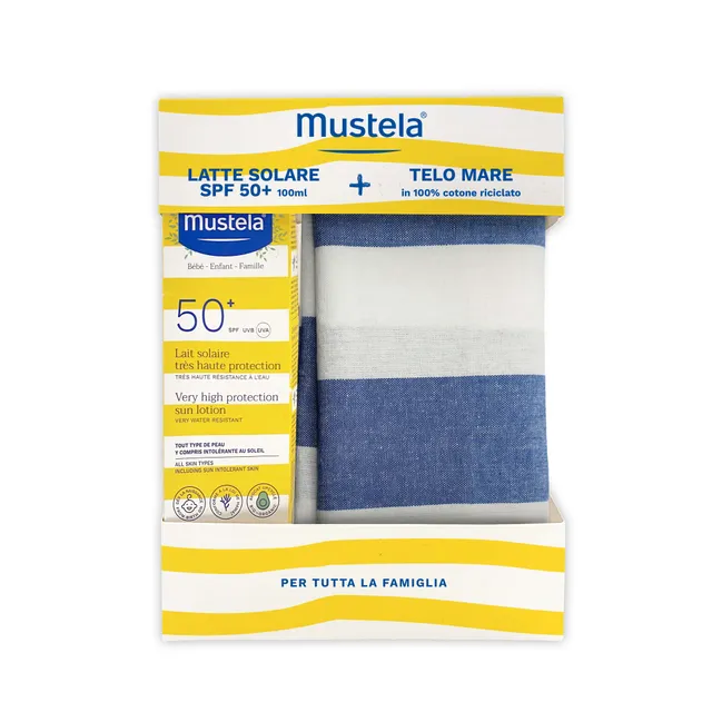 Mustela Cofanetto Telo Mare + Latte Solare SPF50+ 100ml
