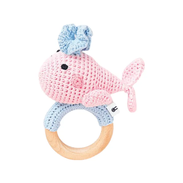 Piccoli Toys Olivia Balena sonaglio uncinetto cotone e legno