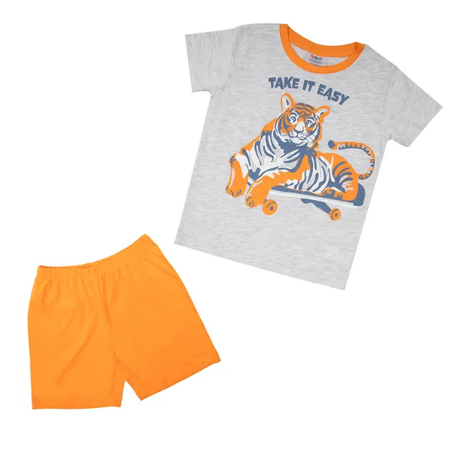 Toys Center Baby Tiger pigiama bimbo 2 pezzi grigio arancio