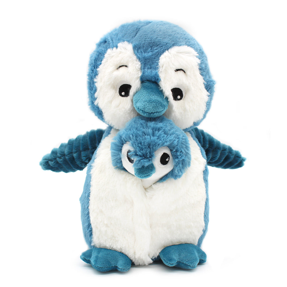 Les Déglingos Ptipotos Iglou peluche pinguino blu mamma bebè