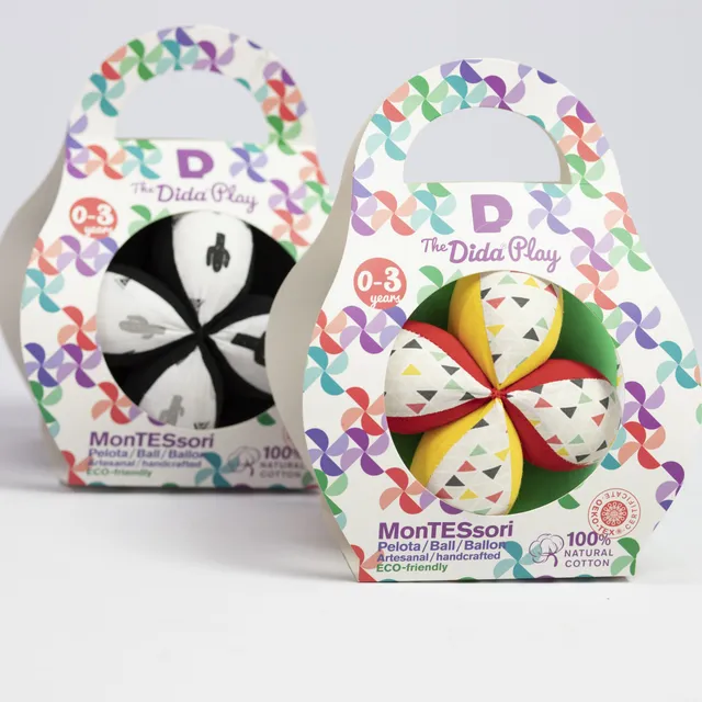 The Dida palla Montessori cotone con sonaglio lavabile