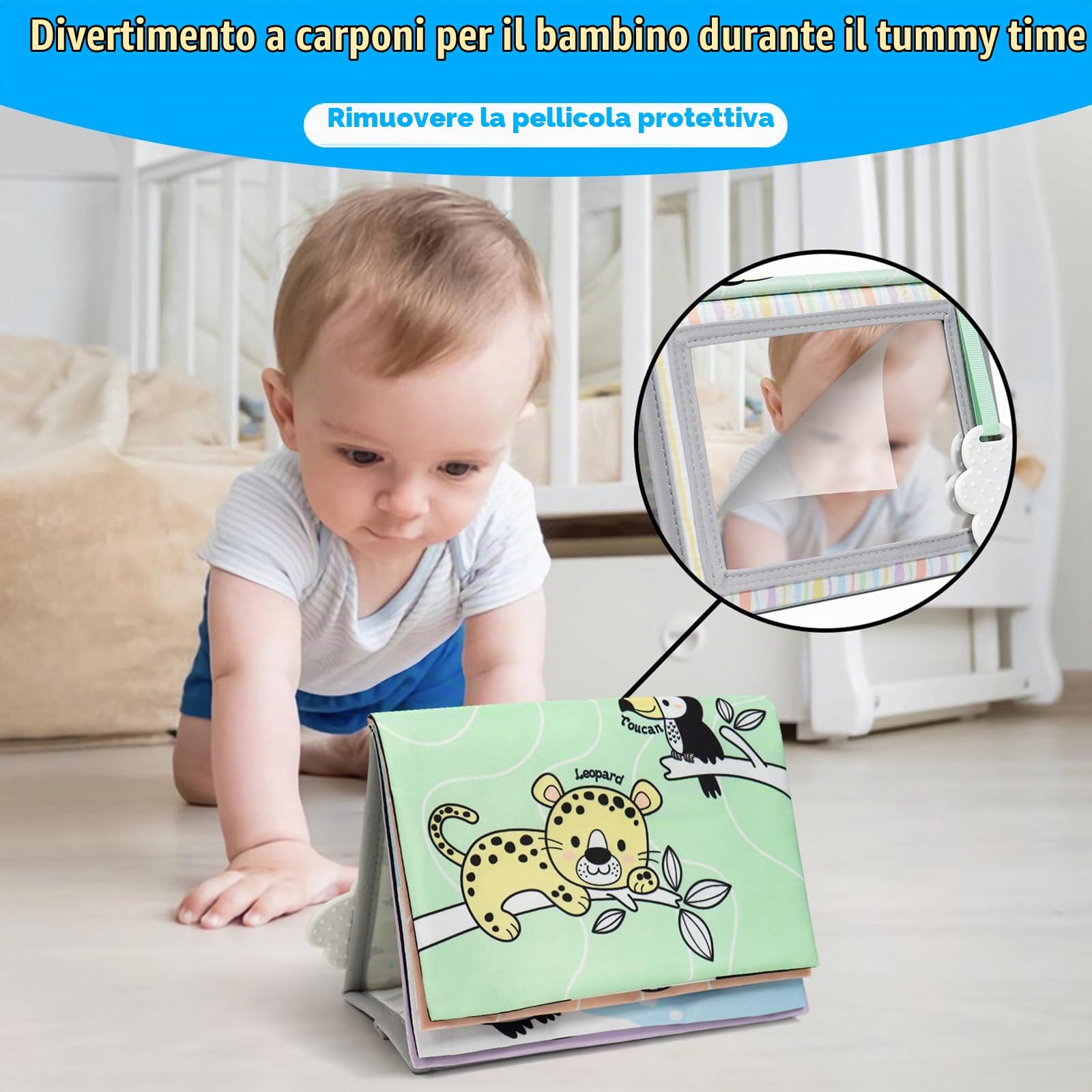 Dr.Rapeti Specchio Tummy Time Bianco Nero Sensoriale