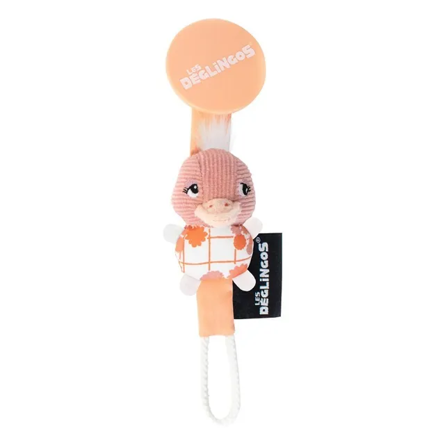 Les Déglingos Pomelos clip ciuccio struzzo rosa 21,5 cm