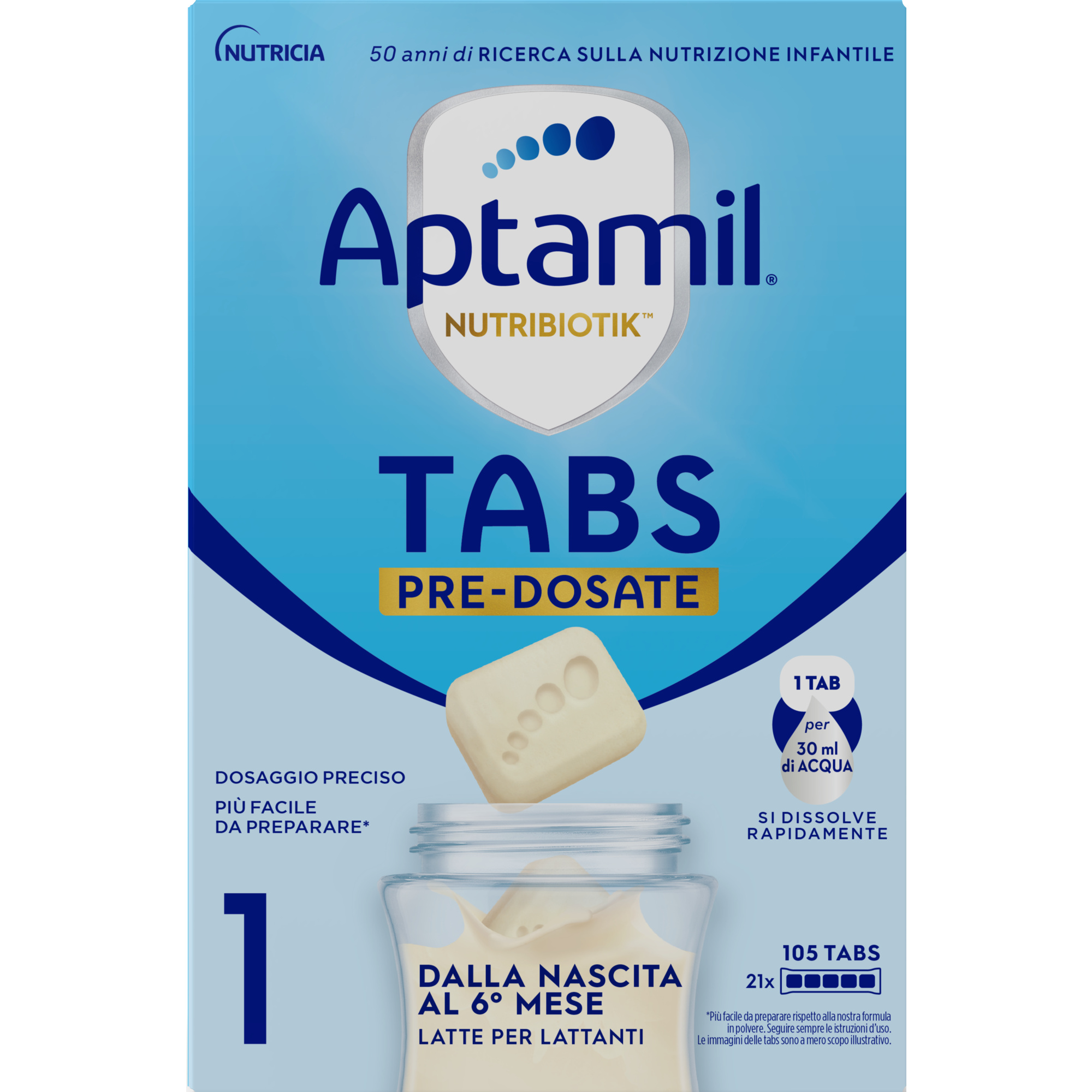 Aptamil Nutriobiotik Tabs 1 Latte 0-6 Mesi 21 Bustine