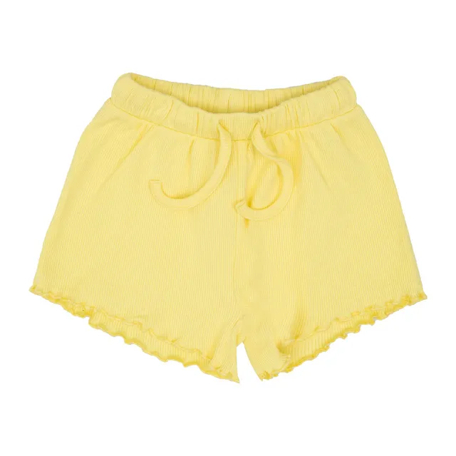 Mawi short bimba cotone a costine giallo pastello