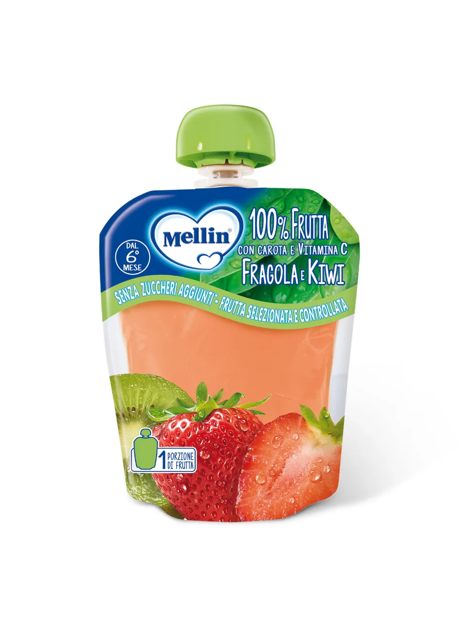 Mellin pouch fragola kiwi merenda frutta 90 g 6 mesi