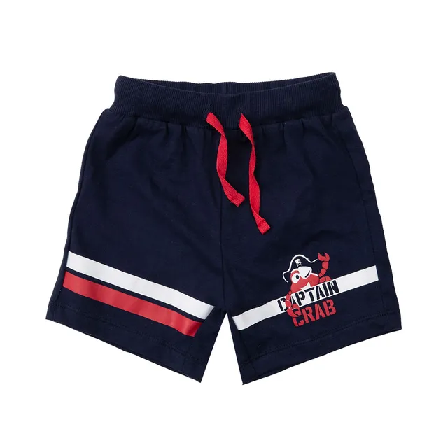 Pantaloncino Jersey Bimbo Blu Stampato Bermuda con Elastico