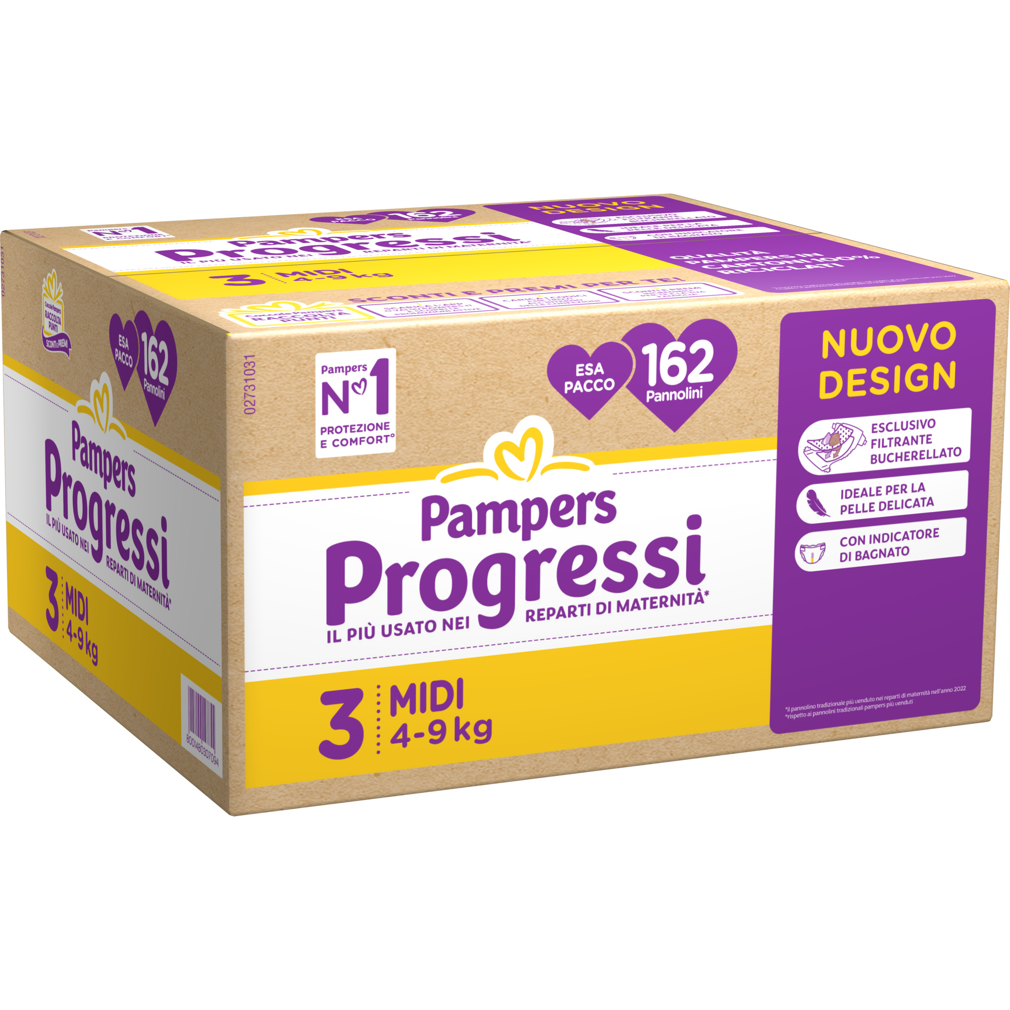 Pampers Progressi pannolini taglia 3 midi 162 pezzi