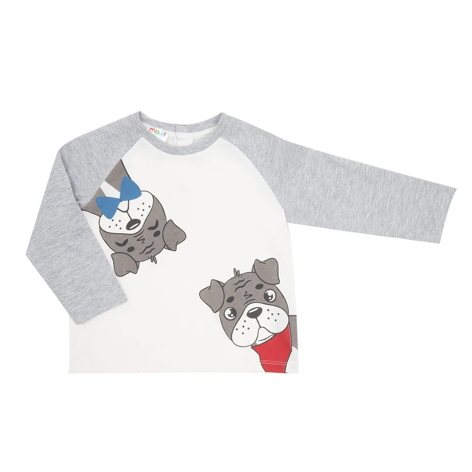 Toys Center Baby maglia bimbo maniche lunghe grigio panna