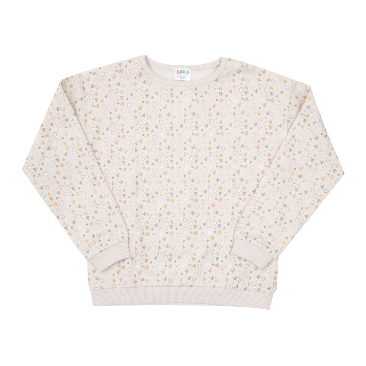 Toys Center Baby felpa bimba beige stampa cuoricini