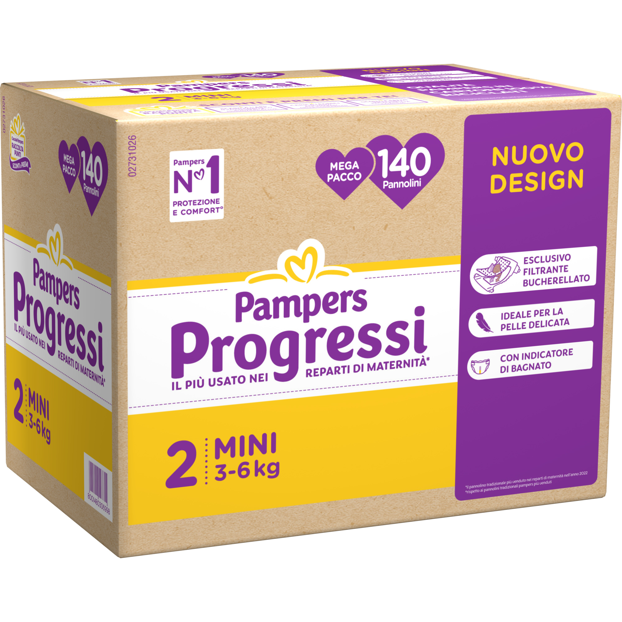 Pampers Progressi Pannolini Taglia 2 140 pz 3-6 kg