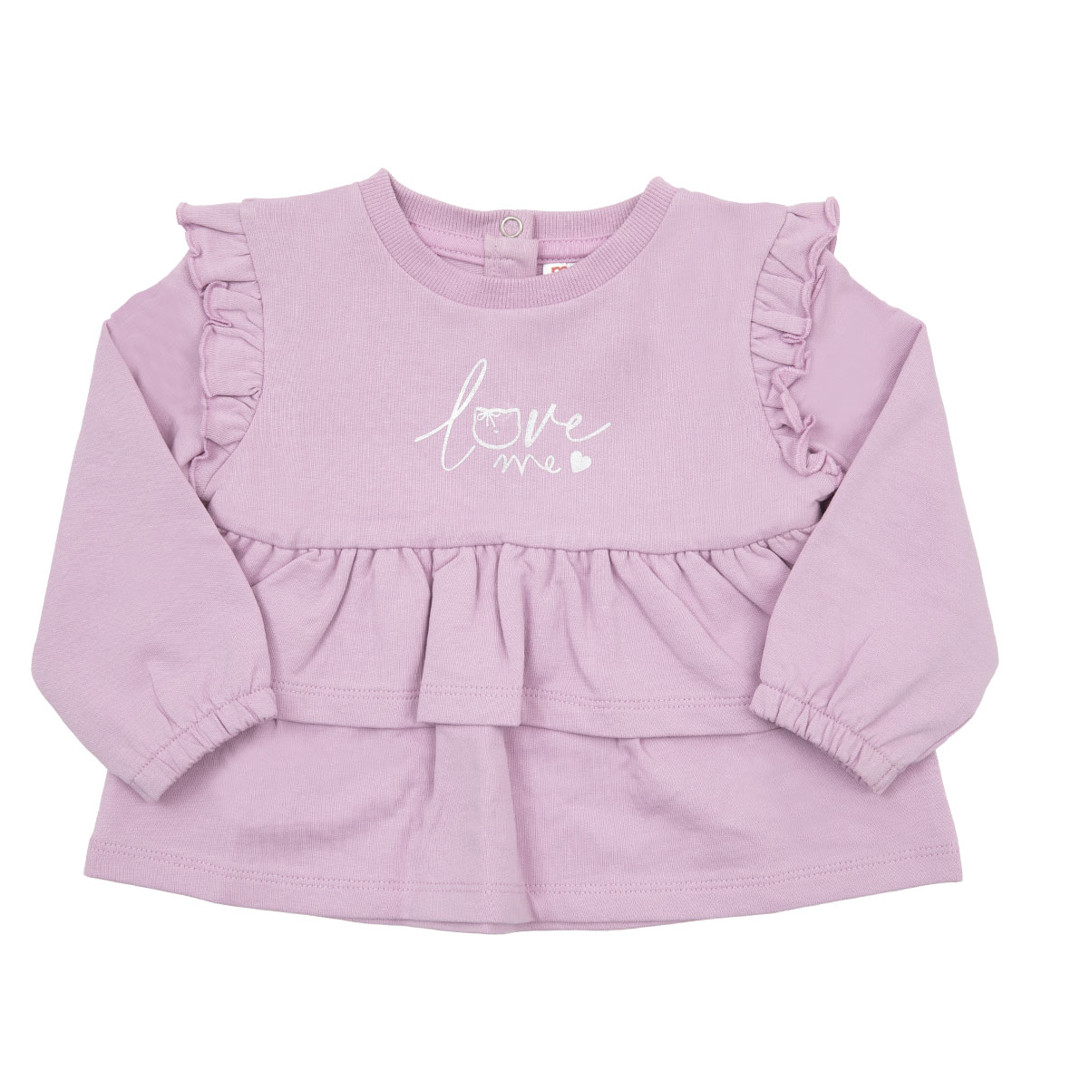 Toys Center Baby Maglia French Terry Bimba Rosa Rouches