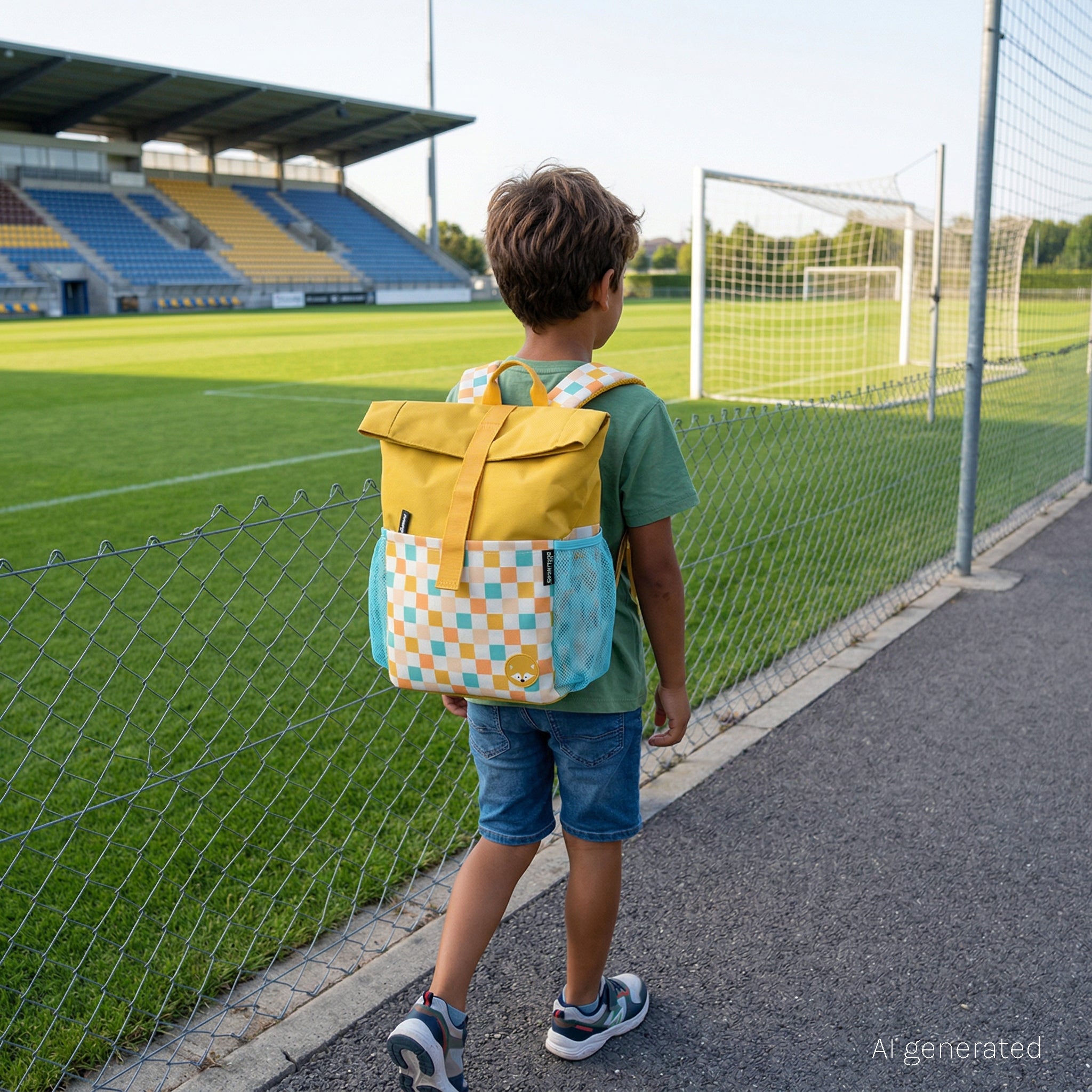 Les Deglingos Cyranos zaino rolltop volpe giallo senape