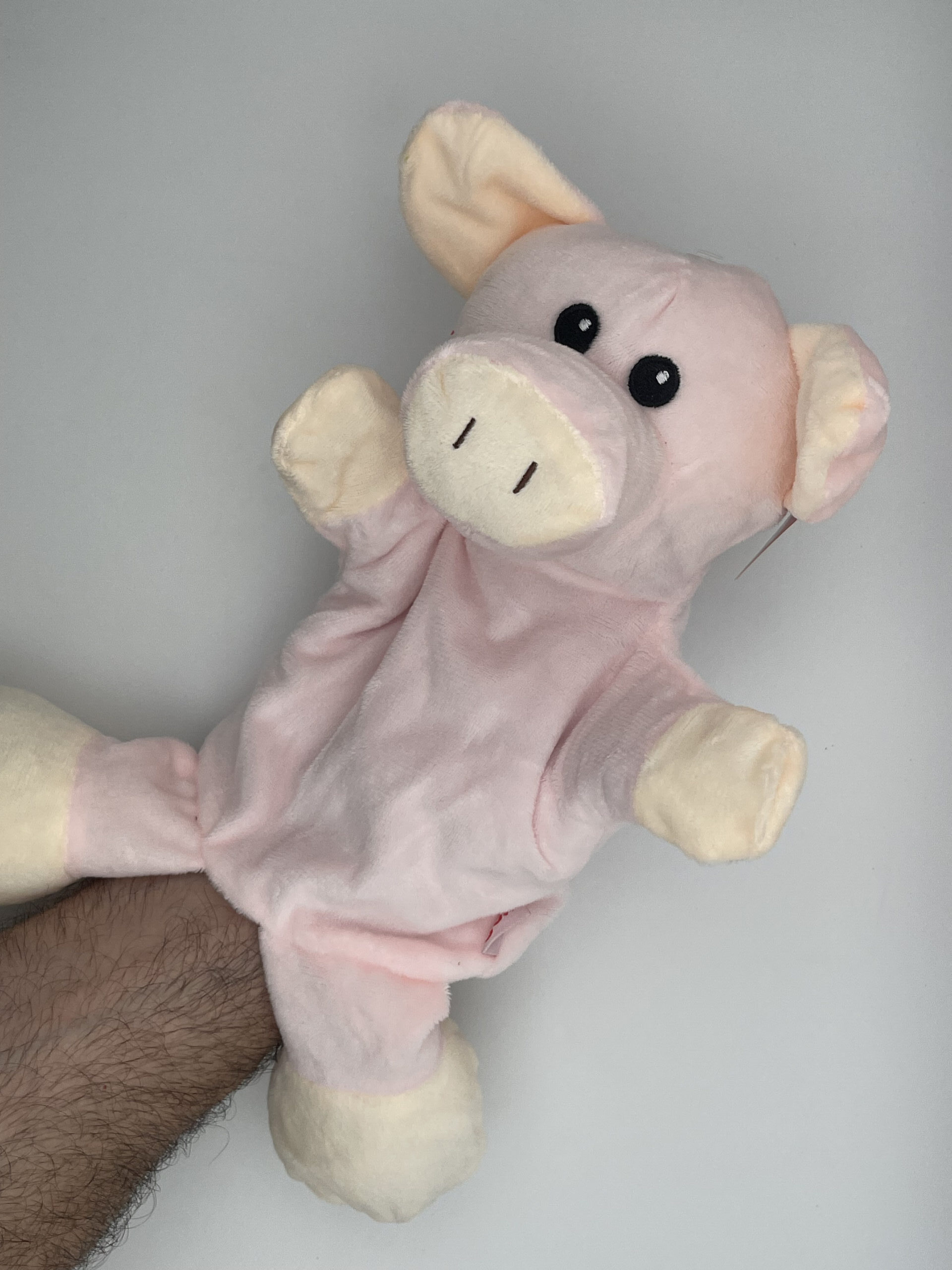 The Dida burattino maiale in stoffa 32 cm mano